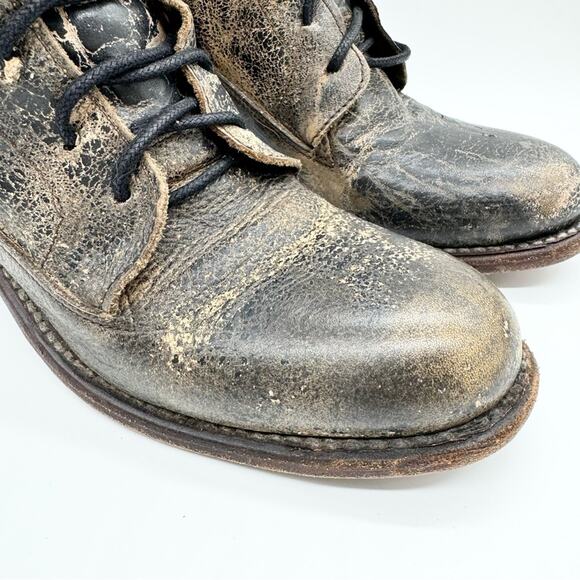 Bed Stu Fiona Cobbler Series Buckled Heeled Moto Boot In Pewter Black Size 6 - Picture 7 of 15